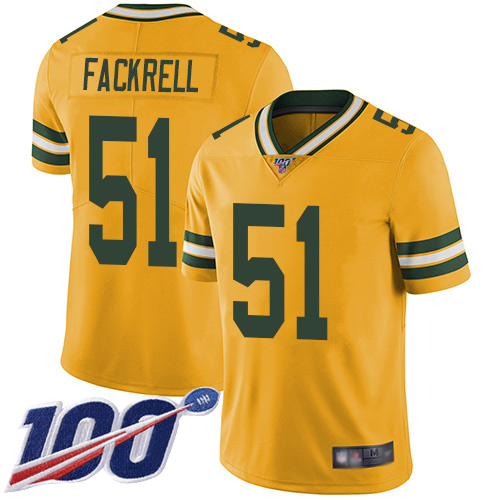Green Bay Packers Limited Gold Men 51 Fackrell Kyler Jersey Nike NFL 100th Season Rush Vapor Untouchable